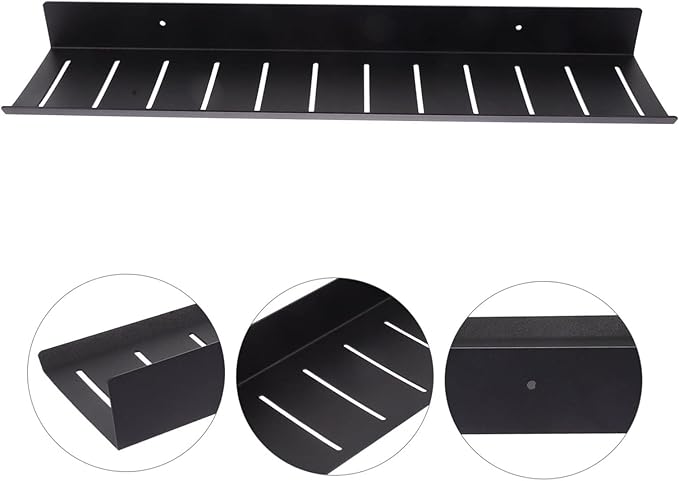 Garneck Black Space Aluminum Wall Mounted Bathroom Organizer Shelf Nail Wall Storage Rack for Living Bedroom Office Space Saving Bathroom Shelves