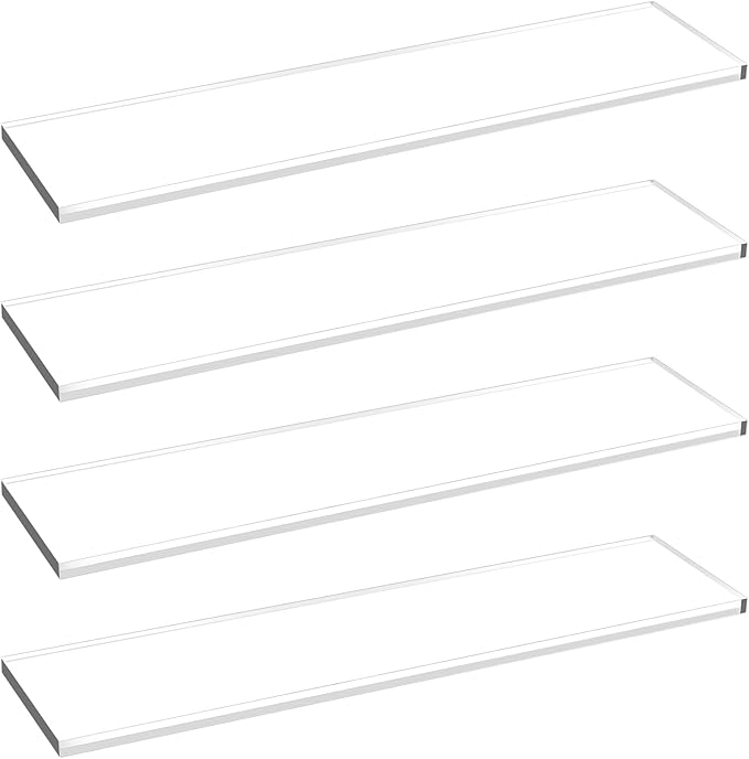 4 Pcs Medicine Cabinet Replacement Shelves, 13''L x 3''W Acrylic Medicine Cabinet Shelving Boards for Bathroom, Kitchen, Living Room