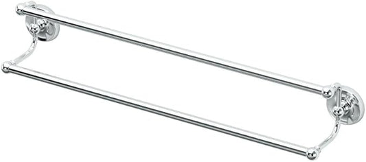 Gatco 5375 Designer II 24" Double Towel Bar, Chrome/Wall Mounted 24" Double Towel Holder Bar Rack for Bathroom