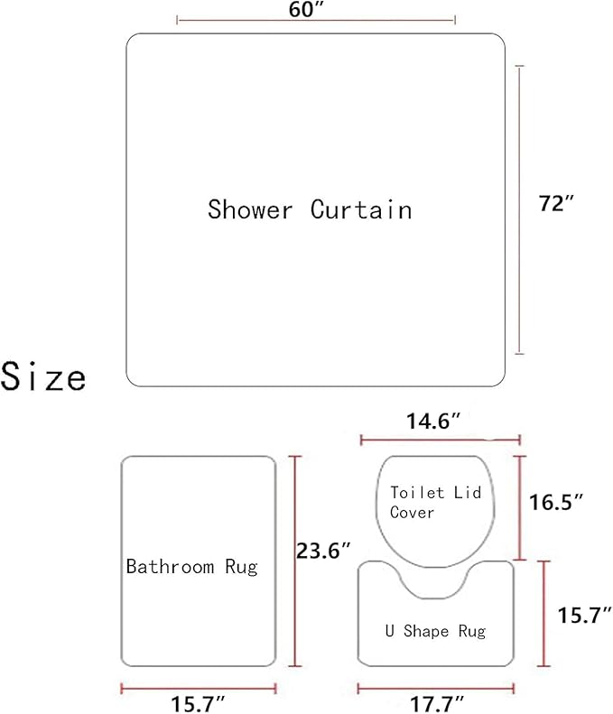 AAtter 4 Piece Purple and Black Shower Curtain Get Naked Ombre Men Gothic Cool 60Wx72L Curtains Decor with Non-Slip Rugs, Toilet Lid Cover and Bath Mat Bathroom Accessories Home Bathtub Set, Modern