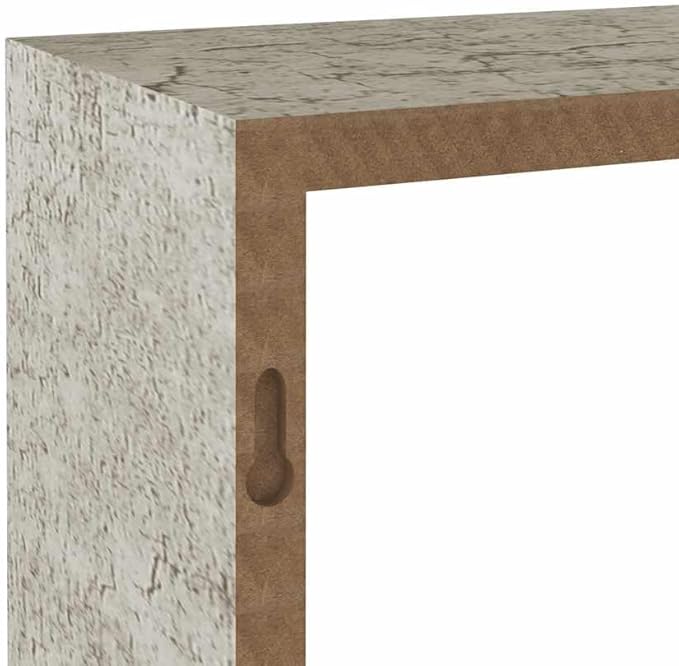 Set of 3 Wall Cube Shelves, Decorative Floating Display Shelf for Living Room, Bedroom or Office, Modern Concrete Gray MDF Storage Organizer