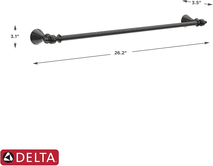 Delta Vessona (1-Pack) 24'' Towel Rack for Bathroom Venetian Bronze Towel Bar for Bathroom Wall Towel Holder Rod Wall Mounted VES24-VBR