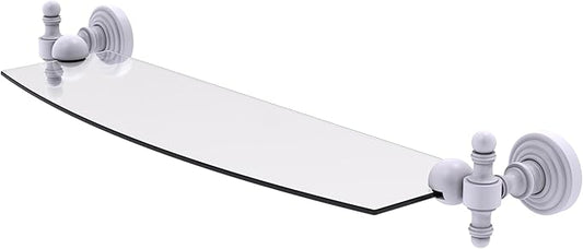 Allied Brass RW-33/18-WHM Retro Wave 18 Inch Glass Shelf, Matte White