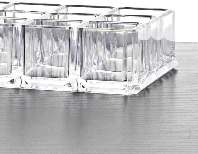 Kamay's Acrylic Transparent Rectangular 12 Grids Lipstick Nail Polish Eyebrow Brush Display Rack (SF-1037)