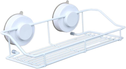 VALICLUD Wall Mounted Bathroom Shelf with Suction Cup Organizer for Bathroom Kitchen and Toilet Space Saving White Storage Rack