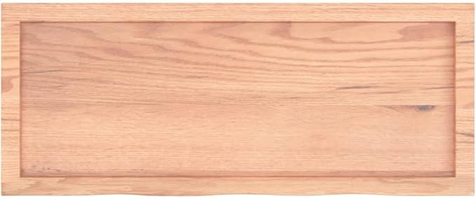 Solid Oak Wood Wall Shelf with Live Edge 39.4x15.7 Inches Rustic Bathroom Storage Light Brown Treated Natural Wood Floating Shelf for Kitchen Living Room