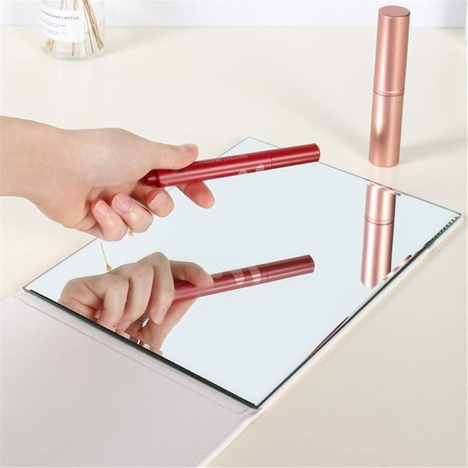 Zcooooool Large Portable Super HD Mirror - Multi Stand Angle Hand Free/Handheld/Tabletop Foldable Mirror 6.9x4.9 Inch