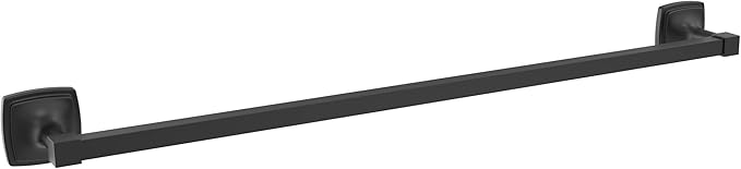 Amerock BH36094MB | Matte Black Towel Bar | 24 in (610 mm) Towel Rack | Stature | Bathroom Towel Holder | Bathroom Hardware | Bath Accessories