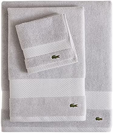 Lacoste Heritage 100% Supima Cotton Bath Sheet, Micro Chip, 35" x 70" – Highly Absorbent & Quick Drying, Premium Super Soft Bath Towel, Bathroom Essential, Gift for All Occasions, Machine Washable