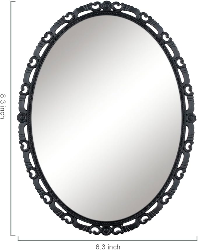 ARTLYMERS Magnetic Locker Mirror, Real Glass Small Mirrors for Lockers with Magnetic Backing, School Locker, Bathroom, Household Refrigerator, Locker Accessory or Office Cabinet (Black)