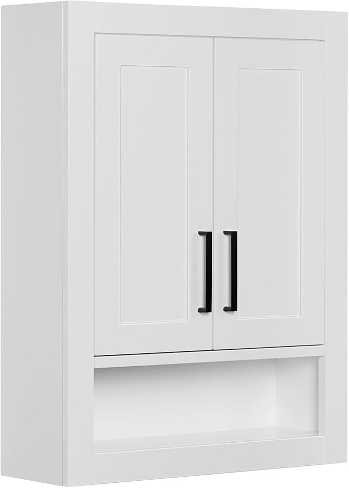 ARIEL Bathroom Wall Cabinet 31" H x 23.1W x 8" D - Open Shelf - White