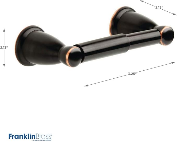 Franklin Brass Kinla 3-Piece Bathroom Set Oil Rubbed Bronze 24" Towel Bar Rack, Toilet Paper Holder, Ring Hardware KIN3PC-ORB