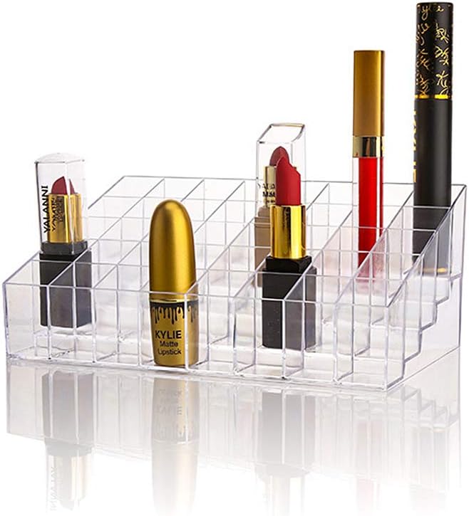 Magik 24-40 Grid Lipstick Makeup Stand Display Holder Case Cosmetic Multi-Purpose Acrylic Organizer (1, 40 Grid)