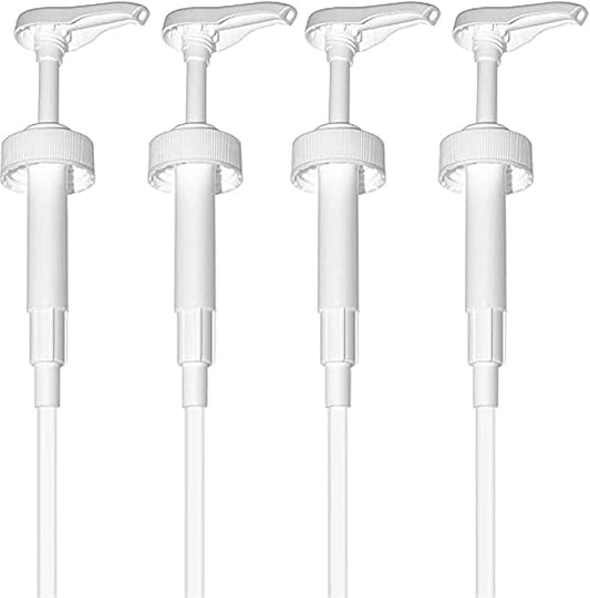 Gallon Pump Dispenser - for Plastic or Glass Bottles – Heavy-Duty Leak Proof for Commercial and Household Use - Plastic Pump for 1 Gallon Jug – Non-BPA Plastic (Pack of 4)