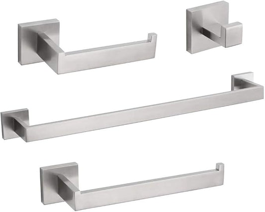 TURS Bathroom Hardware Set Brushed Towel Bar Set Stainless Steel Bathroom Accessories Towel Holder Sets Wall Mounted