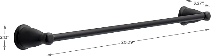 Franklin Brass Kinla (1-Pack) 24' Towel Rack for Bathroom Matte Black Bar Holder Wall Mounted Rod, Hardware | Accessories KIN24-MB
