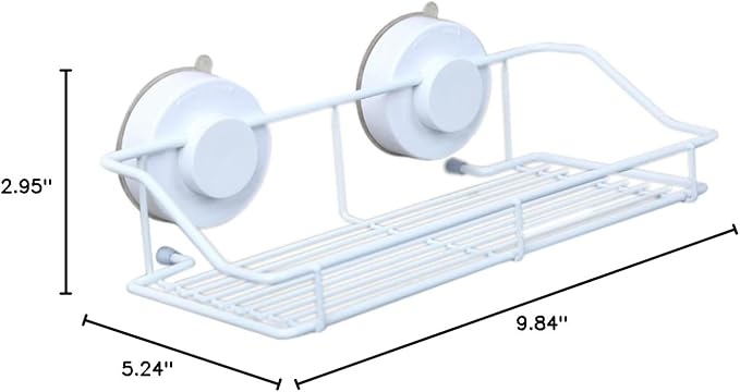 VALICLUD Wall Mounted Bathroom Shelf with Suction Cup Organizer for Bathroom Kitchen and Toilet Space Saving White Storage Rack