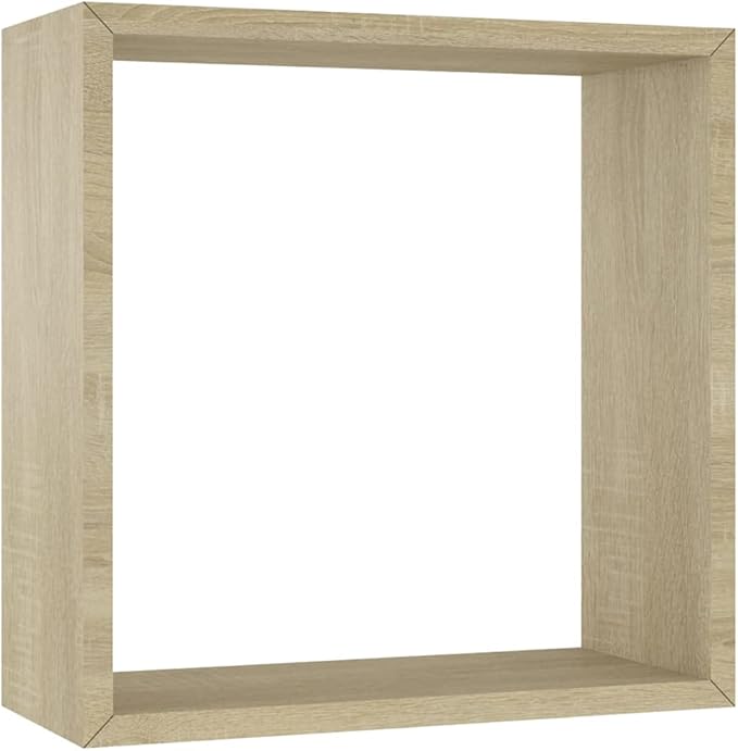 Wall Cube Shelves 3 pcs Sonoma Oak Modern Floating Shelves Set for Living Room Bedroom Decor with Invisible Mounting System for Photos Books Display