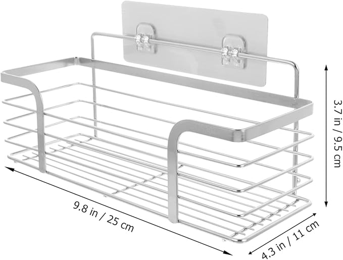 Alipis Toilet Shelf -Mounted Storage Shampoo Holder Shelves Unit 304 Stainless Steel Easy Install Smooth Edges