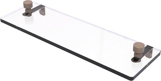 Allied Brass FT-1/16-SHB Foxtrot 16 Inch Glass Vanity Shelf with Beveled Edges, Shaded Beige