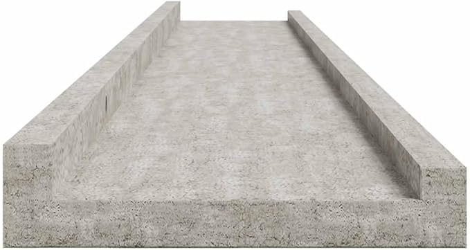 Set of 2 Floating Wall Shelves, 45.3 Inch Modern Concrete Gray MDF Long Ledge Shelf for Living Room Bedroom Decor, Display Storage Organizer