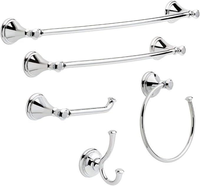 DELTA FAUCET 79724 Cassidy 24-in Wall Mount Towel Bar Bath Hardware Accessory in Polished Chrome
