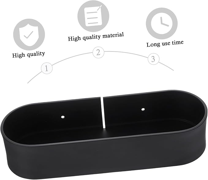Punch-Free Wall-Mounted Bathroom Storage Rack 28.3cm Black Organizer for Shower Sturdy Sundries Holder for Home for Bathroom and Laundry Use