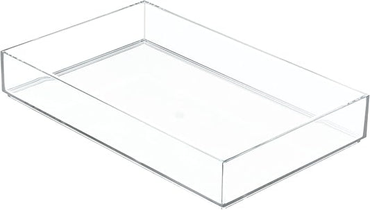 iDesign Clear Drawer Organizer, Plastic Tray for Makeup Storage on Bathroom Vanity, Dresser or Desk