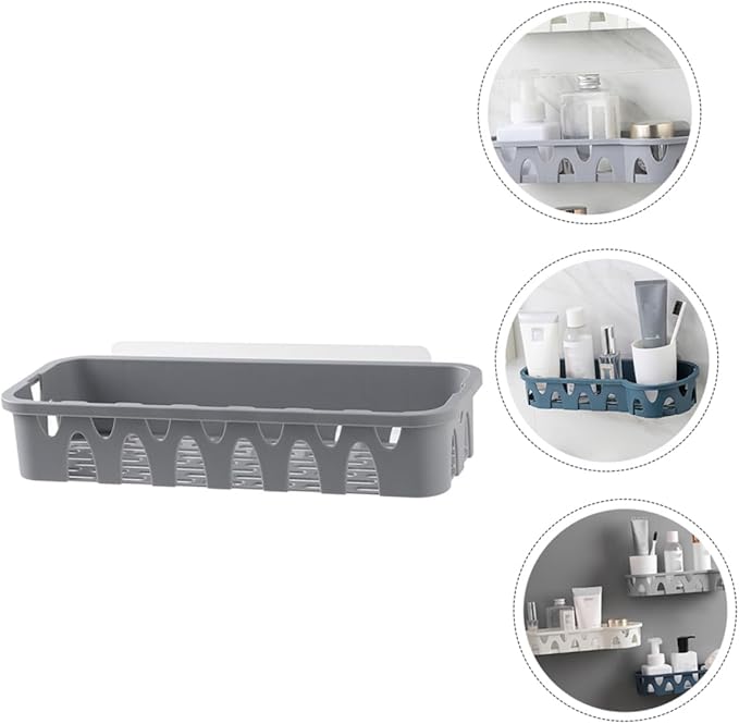 Ciieeo 1pc Wall Mounted Storage Shelf for Bathroom Saving Household Sundry Holder Draining Cage for Tidy Organization Easy Installation Smooth Surfaces