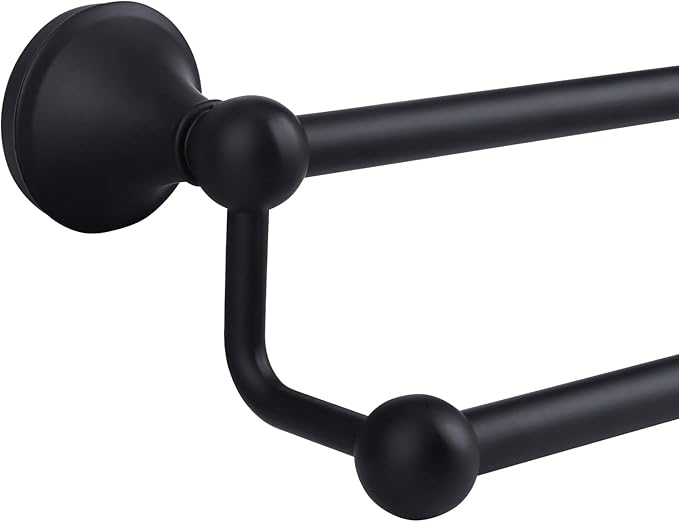 Antique 24 Inch Bathroom Double Towel Bar Matte Black,Towel Racks for Bathroom Wall Mounted,Bathroom Towel Holder Black,Two Towel Rod Hanger for Hotel