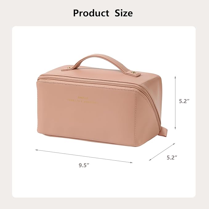 Omeily Travel Makeup Bag Toiletry Bag for Women Large Cosmetic Travel Bag Makeup Storage Box Skincare Organizer Vanity Organizer Bag Multi-Function Makeup Organizer with Compartments Travel essentials