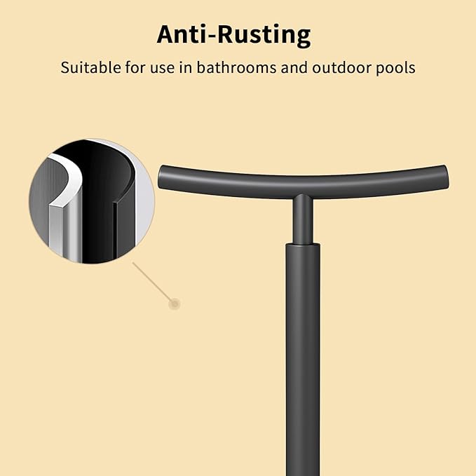 YUMORE Hand Towel Holder Stand Countertop Towel Rack Free Standing Towel Bar Hanger for Bathroom Kitchen Matte Black