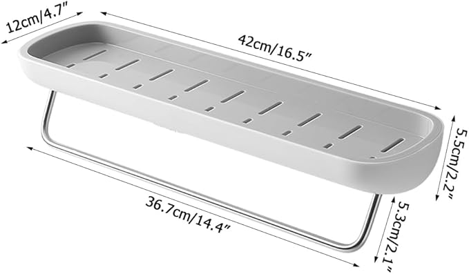 Bathroom Storage Shelf,No Drilling Required Bathroom Shelves Removable for Bathroom Living Room Bedroom Balcony