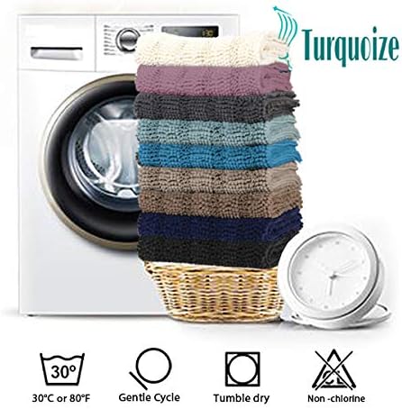 Turquoize Non-Slip Bath Runners for Bathroom Luxurious Chenille Area Rug for Kitchen Machine Washable Bath Mats for Door Mats/Tub,Size 59x20 Inch, Taupe