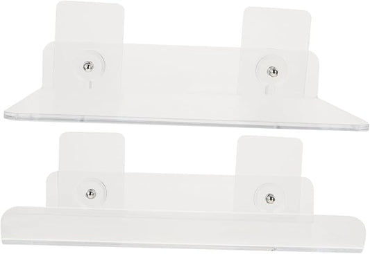 VILLCASE 2Pcs Wall Mounted Acrylic Storage Rack Punch-Free Shelves for Bathroom and Kitchen Organization Sturdy and Stylish Shelving Solution