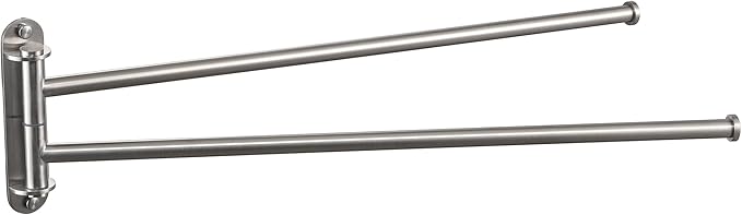 KES 19.5-Inch Bathroom Towel Rack, Swivel Towel Rack 2-Arm, Swing Out Double Towel Bar Wall Mounted, SUS304 Stainless Steel Brushed Finish, A2103S2L50-2