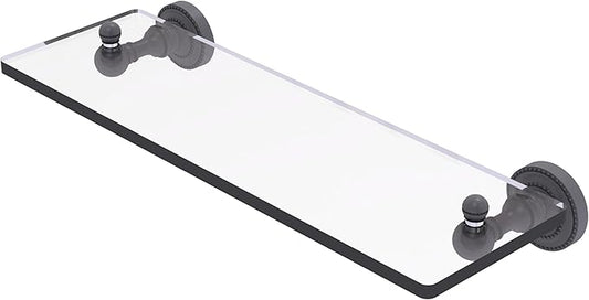 Allied Brass DT-1/16-GYM Dottingham Collection 16 Inch Single Glass Shelf, Matte Gray