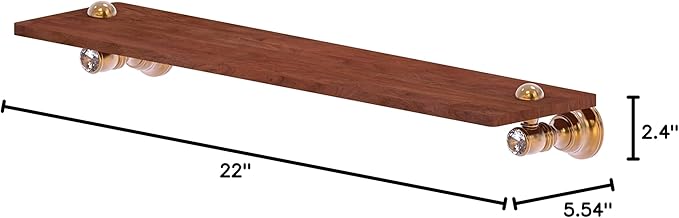 Allied Brass CC-1-22-IRW Carolina Crystal Collection 22 Inch Wood Shelf, Brushed Bronze
