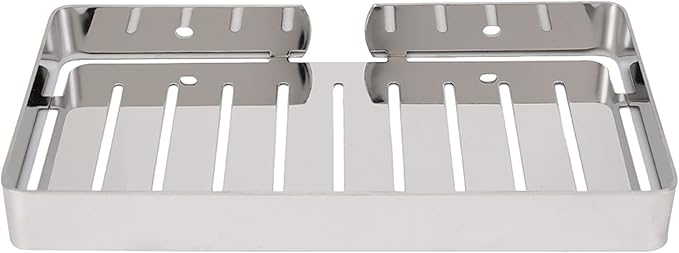 YWBL-WH Rack Wall Mount Stainless Steel Bathroom Shelf Organizer with Drain Rack 23x12cm for Shampoo Dispenser Kitchen Storage (Silver)