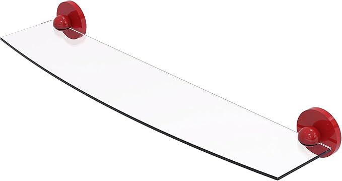 Allied Brass 1033/24-FER Skyline Collection 24 Inch Glass Shelf, Fire Engine Red