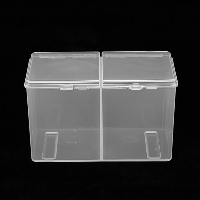 Sonew 2 Grids Storage Box, Multipurpose Cosmetic Organizer, Space Saving, Multifunction Transparent Storage Pads Swabs Container