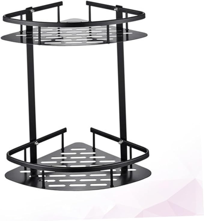PRETYZOOM Space-Saving Wall-Mounted Bathroom Shelves Aluminum Organizer Rack Shampoo Soap Holder Modern for Surface