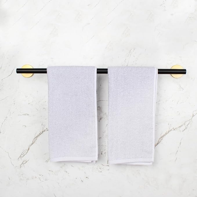 30-Inch Towel Bar Black & Gold Towel Rack Wall Mounted Towel Rail Stainless Steel Towel Rod for Bathroom Modern Style