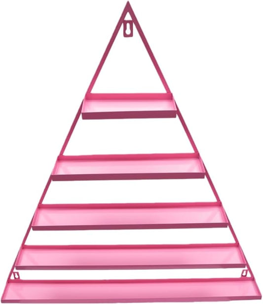 3 Pack Nail Polish Organizer Shelf Wall Mounted 5 Tiers Nail Polish Display Rack Shelves for Salon, Beauty Shop & Home Organization (Pink)