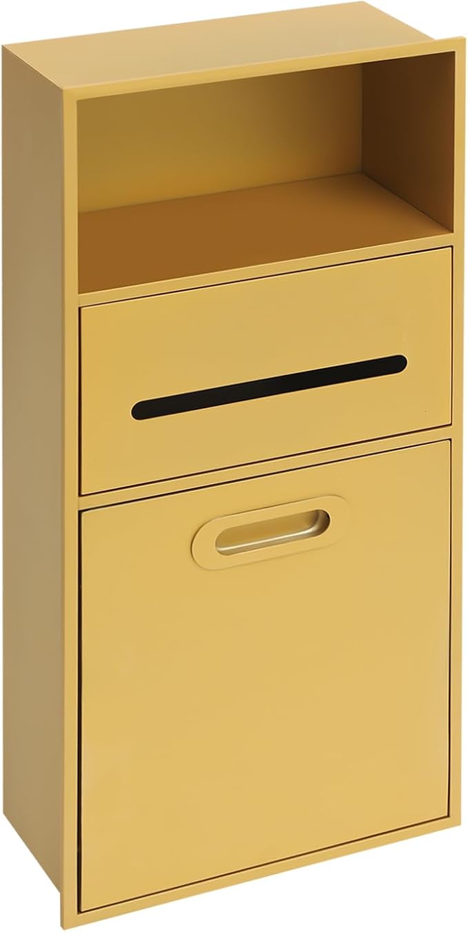 Recessed Storage Cabinet for Bathroom, Stainless Steel Wall-Mounted Design, Space-Saving, Rust-Resistant, Easy Install, (Golden, 66 * 14 * 30cm)