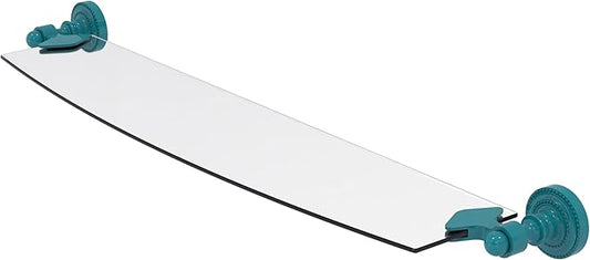 Allied Brass DT-33/24-GLT Dottingham Collection 24 Inch Glass Shelf, Glokzin Teal