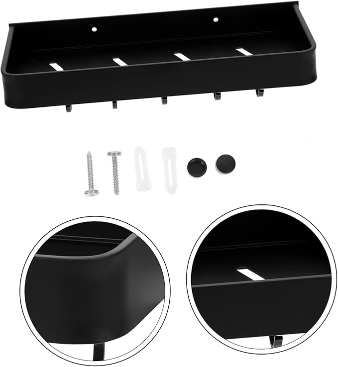 Bathroom Shelf Wall-Mounted Floating Holder Household Storage Rack with Strong Load-Bearing for Home Hotel Kitchen and Washroom Organization