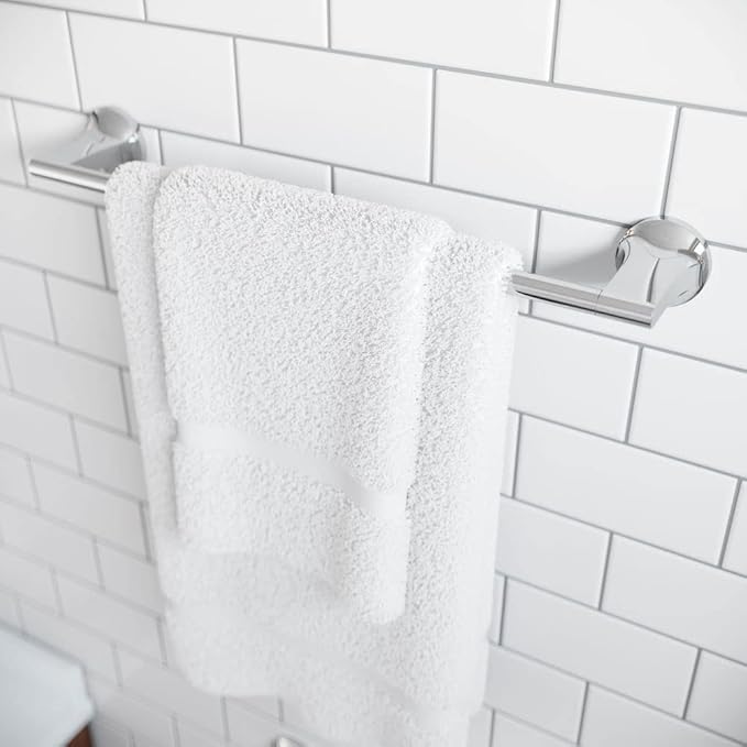 Pfister Pfirst Modern Bath Towel Bar for Bathroom, 18-Inch, Wall-Mounted, Screw-In, Polished Chrome Finish, BTBPFM1C