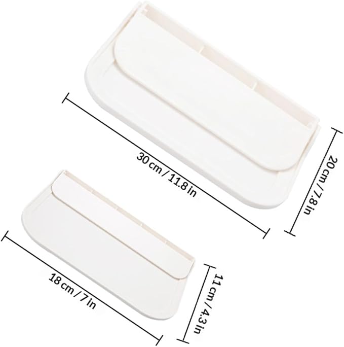 Garneck 2pcs Foldable Adhesive Floating Bathroom Shelves with Soap Holder, Wall Mounted Space-Saving Storage Rack for Towels and Toiletries Organization