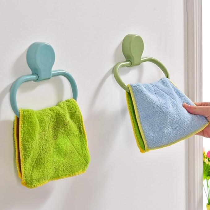 Hand Towel Ring, Adhesive Towel Holder, Towel Rings for Bathroom Wall, Towel Ring Hand Towel Holder for Wall Mounted Round Towel Hanger, Hand Towel Holder for Bathroom